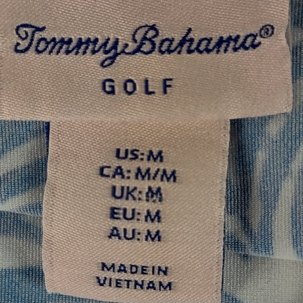 Tommy Bahama Golf Active Sleeveless Polo in Sea Palm Blue & White Size M - Picture 10 of 11